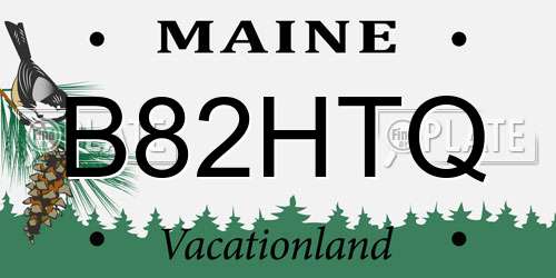 B82HTQ Maine License Plate