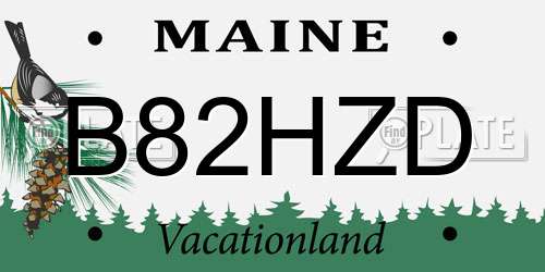 B82HZD Maine License Plate