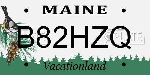 B82HZQ Maine License Plate