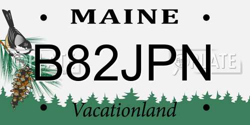 B82JPN Maine License Plate