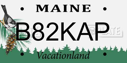 B82KAP Maine License Plate