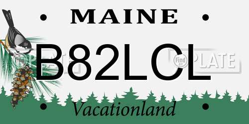 B82LCL Maine License Plate