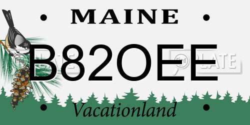 B82OEE Maine License Plate