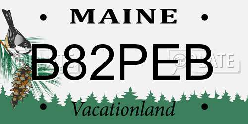 B82PEB Maine License Plate