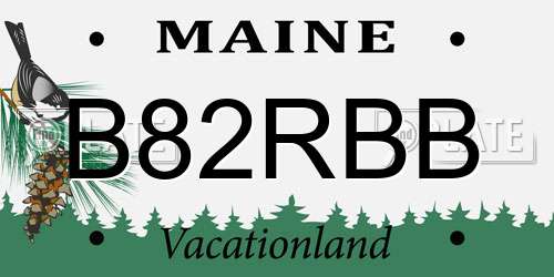 B82RBB Maine License Plate