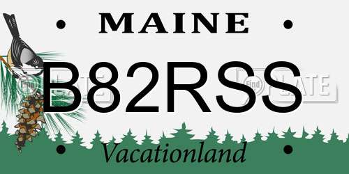 B82RSS Maine License Plate