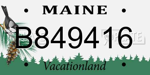 B849416 Maine License Plate