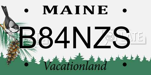 B84NZS Maine License Plate
