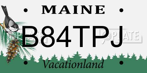B84TPJ Maine License Plate