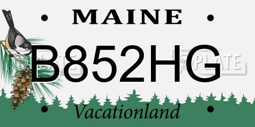 B852HG Maine License Plate