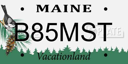 B85MST Maine License Plate