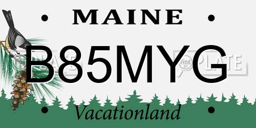 B85MYG Maine License Plate