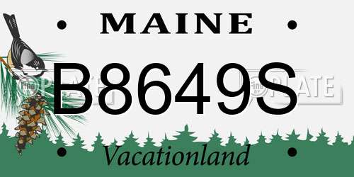 B8649S Maine License Plate