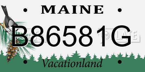 B86581G Maine License Plate