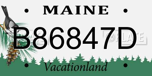 B86847D Maine License Plate