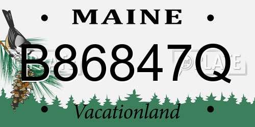 B86847Q Maine License Plate