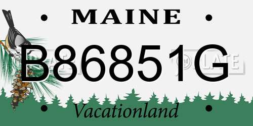 B86851G Maine License Plate