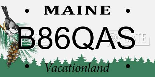 B86QAS Maine License Plate
