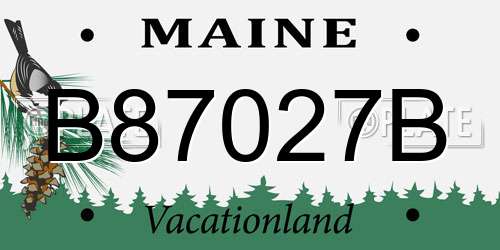 B87027B Maine License Plate