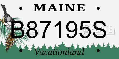 B87195S Maine License Plate