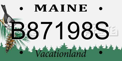 B87198S Maine License Plate