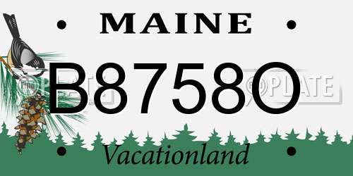 B8758O Maine License Plate