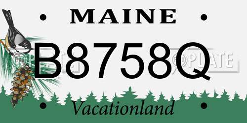 B8758Q Maine License Plate