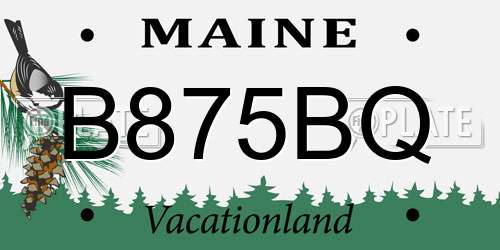 B875BQ Maine License Plate
