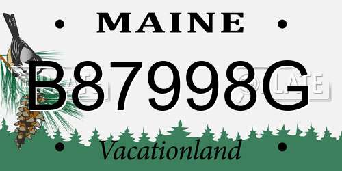B87998G Maine License Plate