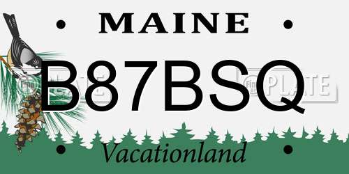 B87BSQ Maine License Plate