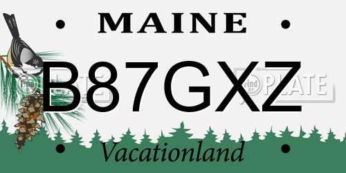 B87GXZ Maine License Plate