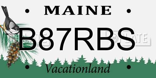 B87RBS Maine License Plate