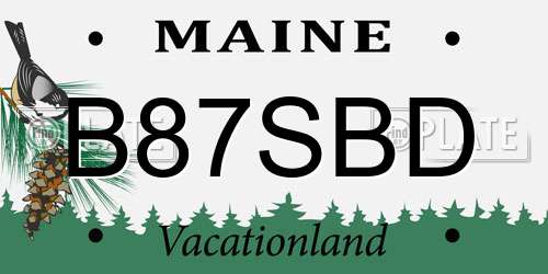 B87SBD Maine License Plate