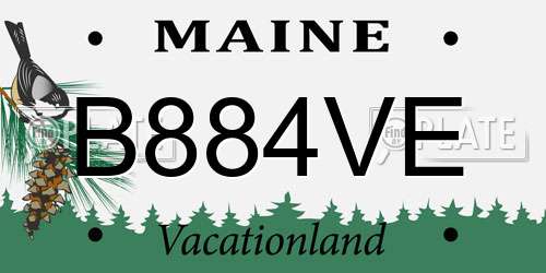 B884VE Maine License Plate