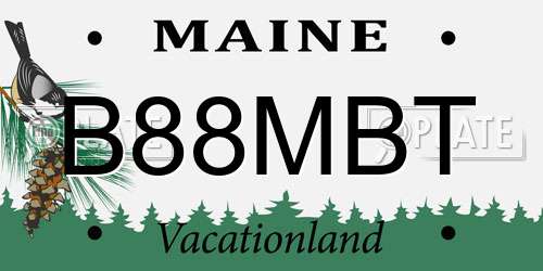 B88MBT Maine License Plate