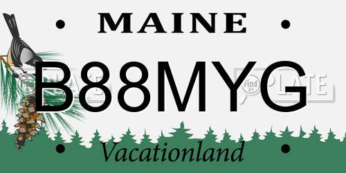 B88MYG Maine License Plate