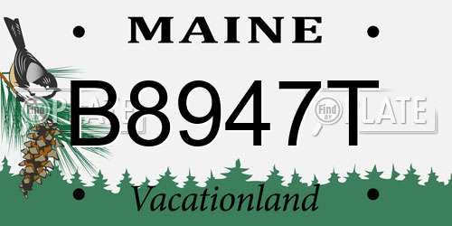 B8947T Maine License Plate