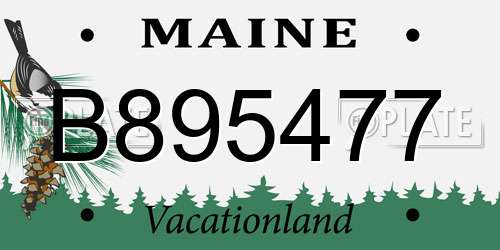 B895477 Maine License Plate