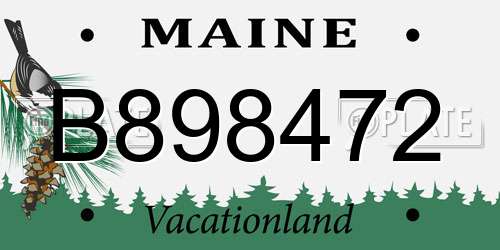 B898472 Maine License Plate