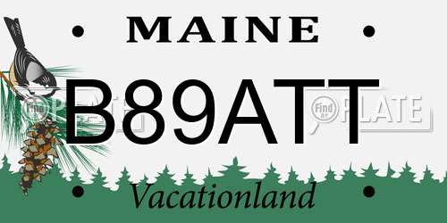 B89ATT Maine License Plate