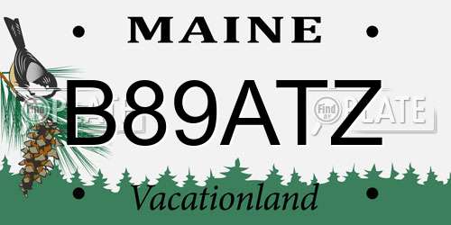 B89ATZ Maine License Plate