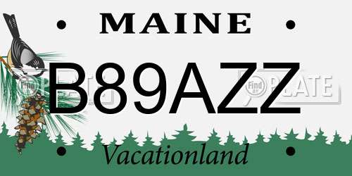 B89AZZ Maine License Plate