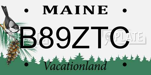 B89ZTC Maine License Plate