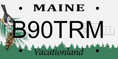 B90TRM Maine License Plate