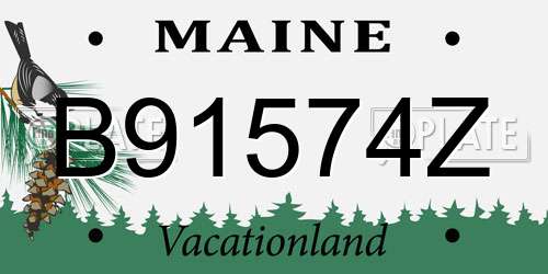 B91574Z Maine License Plate