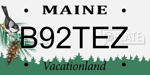 B92TEZ Maine License Plate