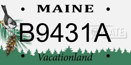 B9431A Maine License Plate