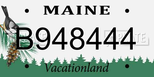 B948444 Maine License Plate