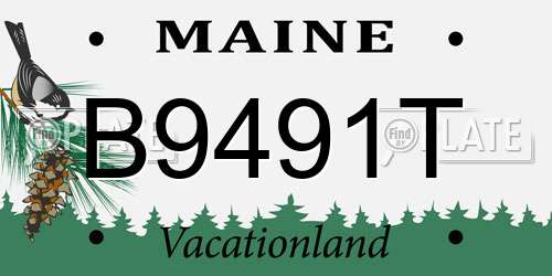 B9491T Maine License Plate