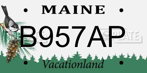B957AP Maine License Plate